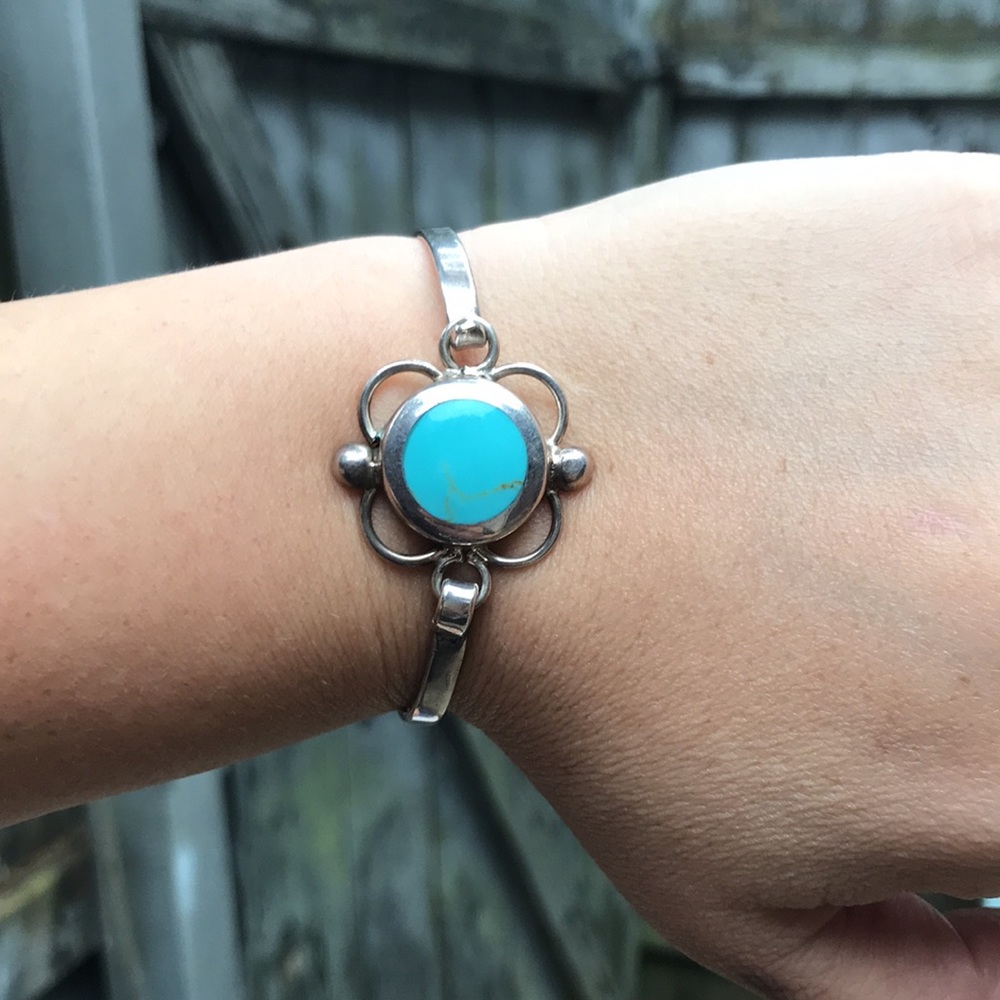 Sterling Silver Turquoise Mexico Bracelet